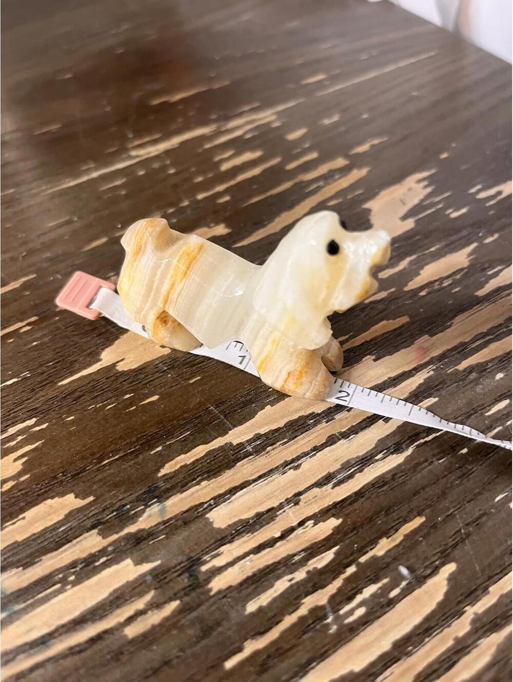 Carved Onyx  Dog Figurine, Trinket Vintage Cottage Core!